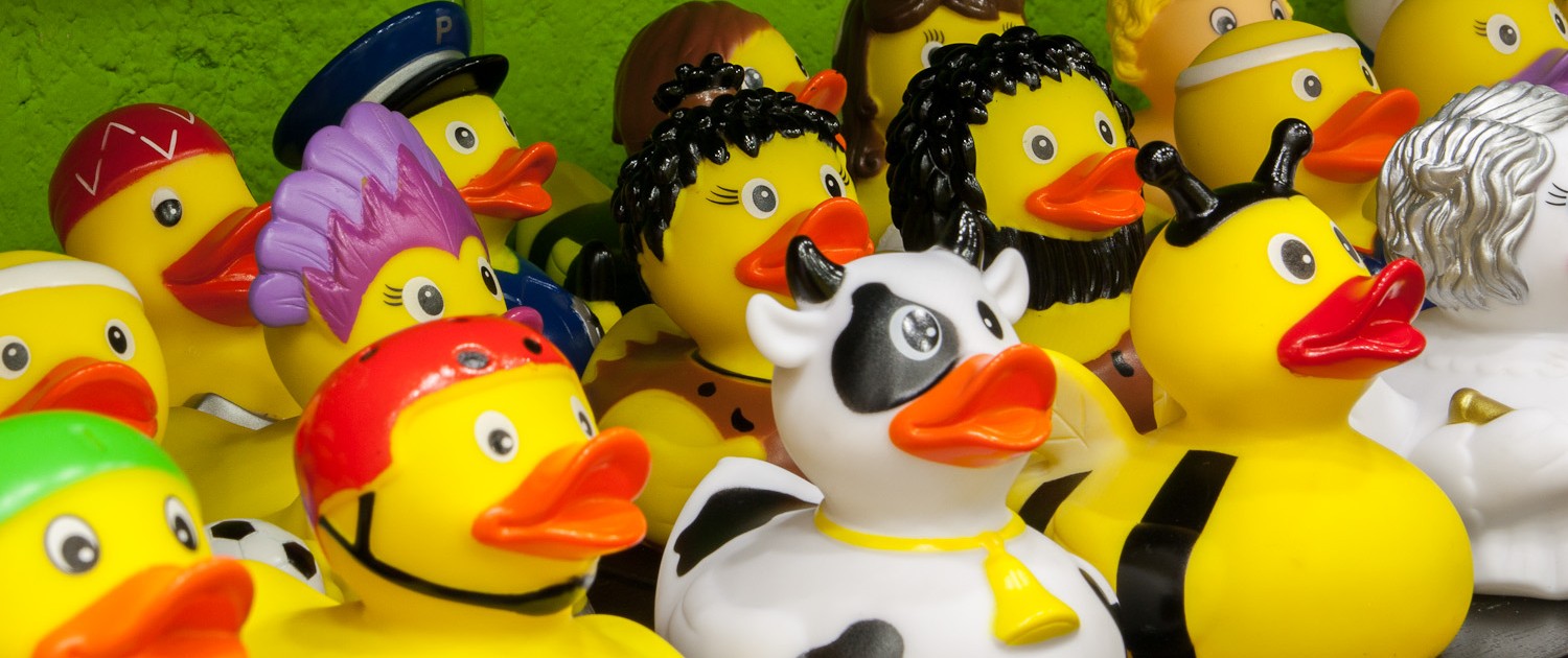 muestra de patos de goma Diferentes tipos de patos de goma